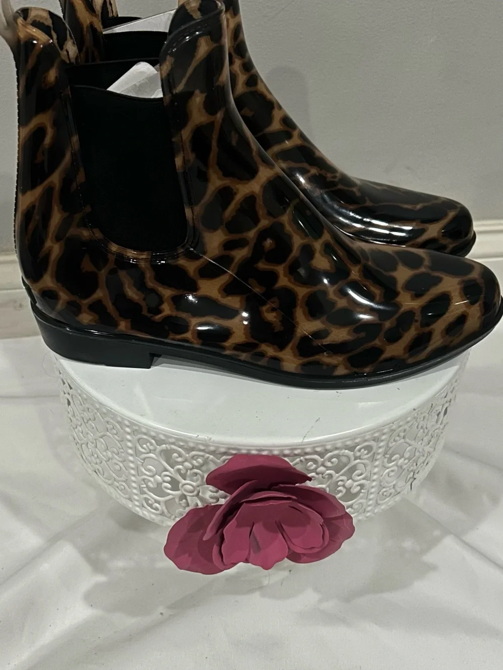 Lauren Ralph Lauren Leopard Print Rain Boots - Brown and Black